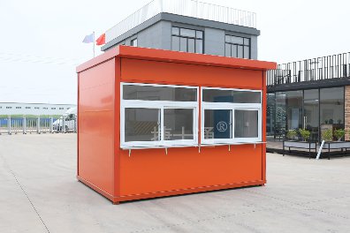 万彩网新款橘色蓝色氟碳喷漆售货亭